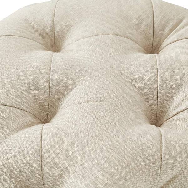 Empierre Tufted Light Beige Fabric Chair and Ottoman – GDFStudio