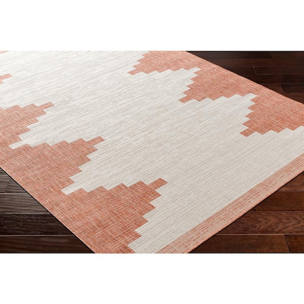 Lageli Orange 4 ft. x 6 ft. Geometric Indoor/Outdoor Area Rug