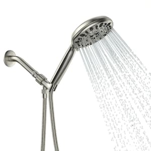 7-Spray Patterns with 1.8 GPM 4.7 in. Wall Mount Handheld Shower Head in Brushed Nickel