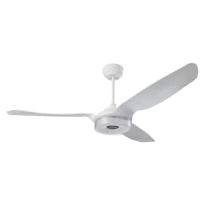 Icebreaker 60 in. Indoor/Outdoor White Smart Ceiling Fan, Dimmable LED Light and Remote, Works w/ Alexa/Google Home/Siri