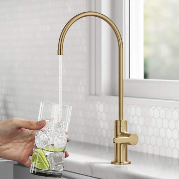 Oletto Single Handle Beverage Faucet in Brushed Brass
