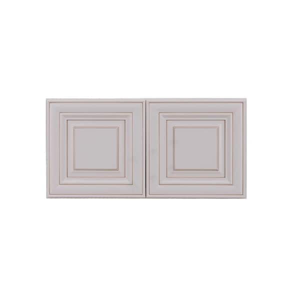 LIFEART CABINETRY Princeton Assembled 33 in. x 12 in. x 12 in. Wall Cabinet with 2 Doors No Shelf in Creamy White