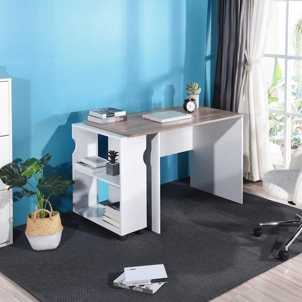 HOMIDEC Office Desk, Computer Desk with Drawers 47 Study, AllSurplus