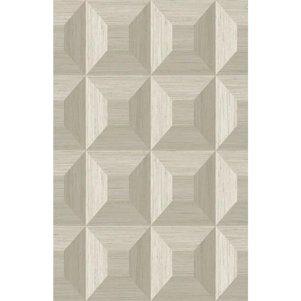 Seabrook Designs Sand Dollar Squared Away Geometric Embossed Vinyl Unpasted Wallpaper Roll (60.75 sq. ft.)