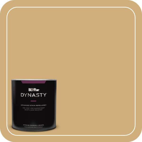 BEHR DYNASTY 1 qt. #PPU6-15 Romanesque Gold Eggshell Enamel Interior Stain-Blocking Paint and Primer