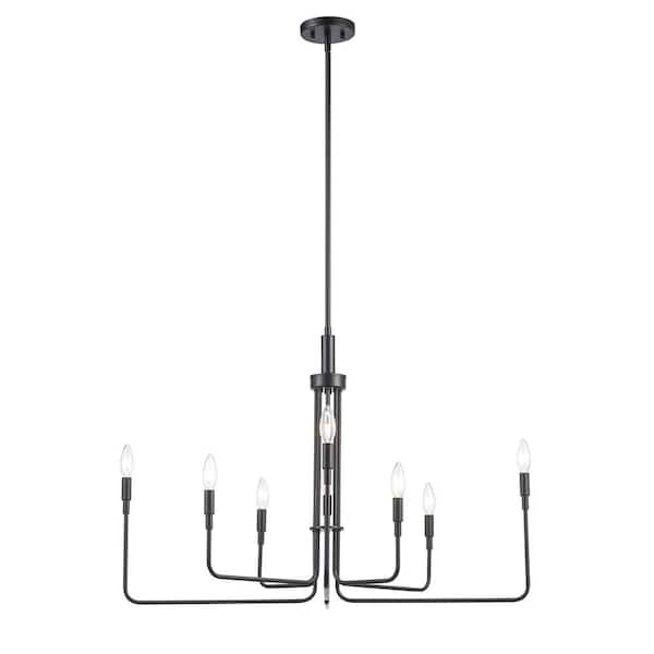 Bel Air Lighting Charlotte 8-Light Black Candle Chandelier Light Fixture