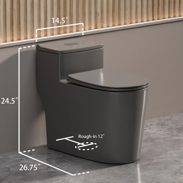 Yingze 12 in. 1-Piece 1.1/1.6 GPF Dual Flush RElongated Taller