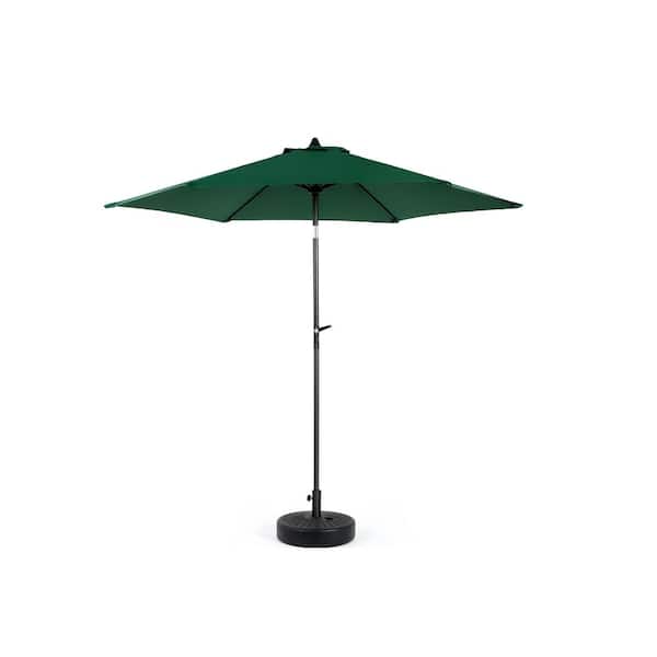 9 ft. Steel Tilt Market Patio Umbrella in Dark Green