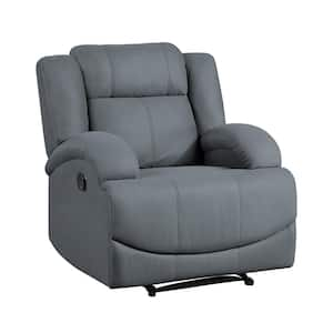 Darcel Graphite Blue Microfiber Manual Recliner