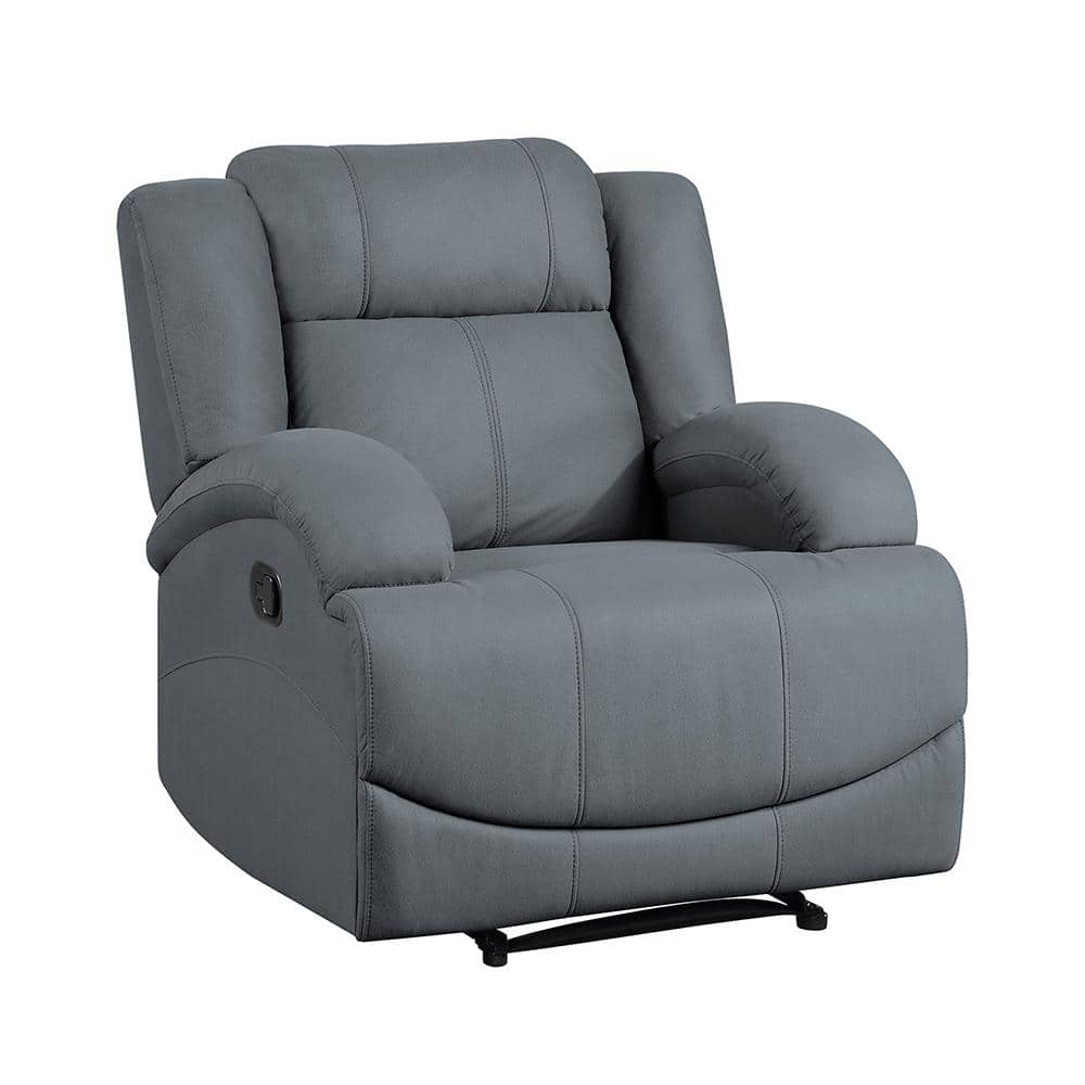 Darcel Graphite Blue Microfiber Manual Recliner