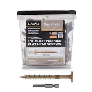 1/4 in. x 3 in. Star Drive Flat Head Multi-Purpose Structural Wood Screw - PROTECH Ultra 4 Exterior Coated (50-Pack)