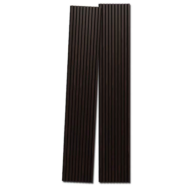 Art3dwallpanels Dark Walnut 4/5in. x 1-1/3ft. x 8-1/2ft. Acoustic MDF Decorative Wall Paneling, 3D Fluted Sound Absorbing Panel (2-Pcs)