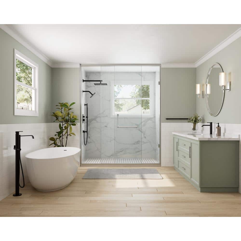 Matte Black Dual Rainfall Shower System with Handheld Spray