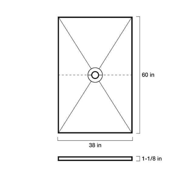 Schluter - Kerdi-Shower 38 in. x 60 in. Shower Kit with PVC Flange