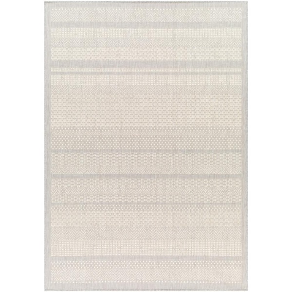 Ravello Cream Stripe 7 ft. x 9 ft. Indoor/Outdoor Area Rug