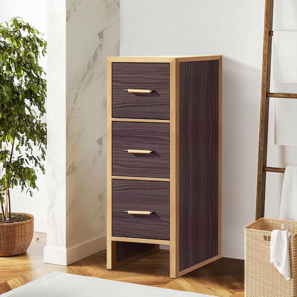 Toledo 12 in. W x 19.7 in. D x 31.5 in. H Dark Walnut Freestanding Linen Cabinet