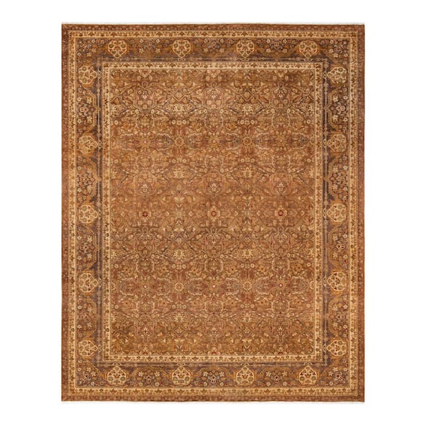 Eclectic Yellow 8 ft. x 10 ft. Geometric Wool Indoor Area Rug