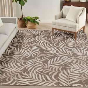 Garden Oasis Mocha 9 ft. x 12 ft. Nature-inspired Contemporary Area Rug