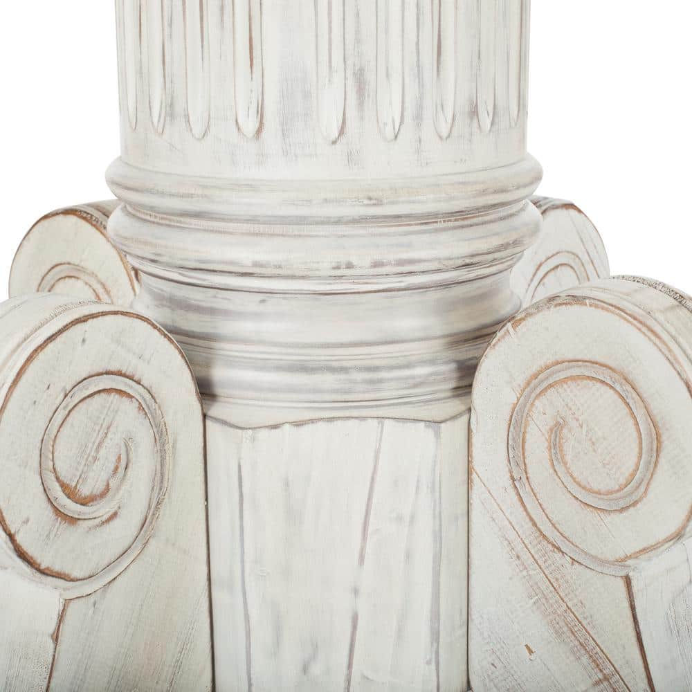 Round White Reclaimed Wood Extendable Dining Table