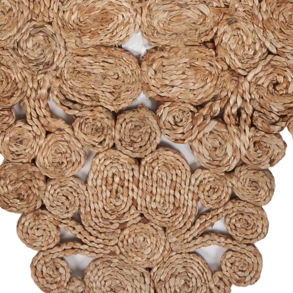 Natural Jute Woven Table Runner with Detailed Circle Design