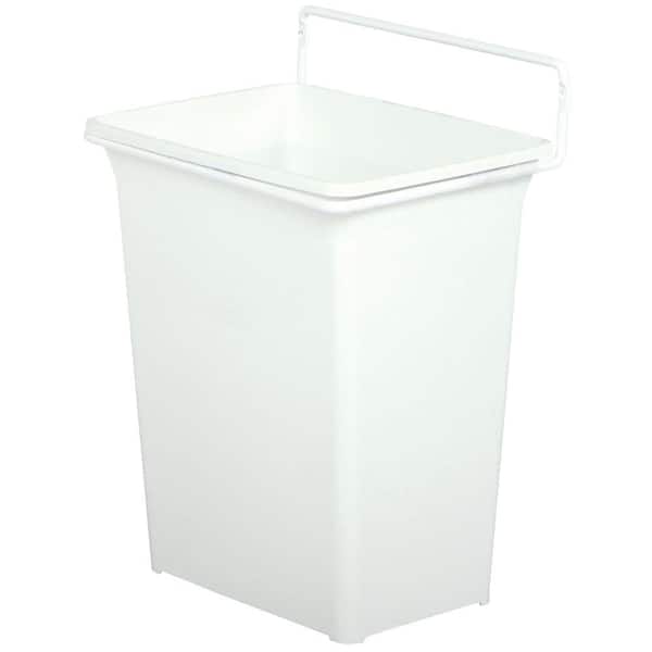 Knape & Vogt 13 in. H x 10 in. W x 7 in. D Plastic In-Cabinet Door Mount Trash Can in White