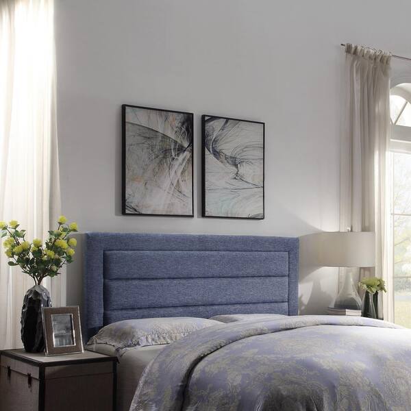 FirsTime & Co. Lydia Gray Linen Full/Queen Upholstered Headboard
