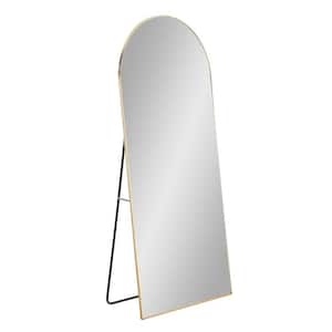 31.4 in. W x 71 in. H Arched Gold Metal Full Length Floor Mirror