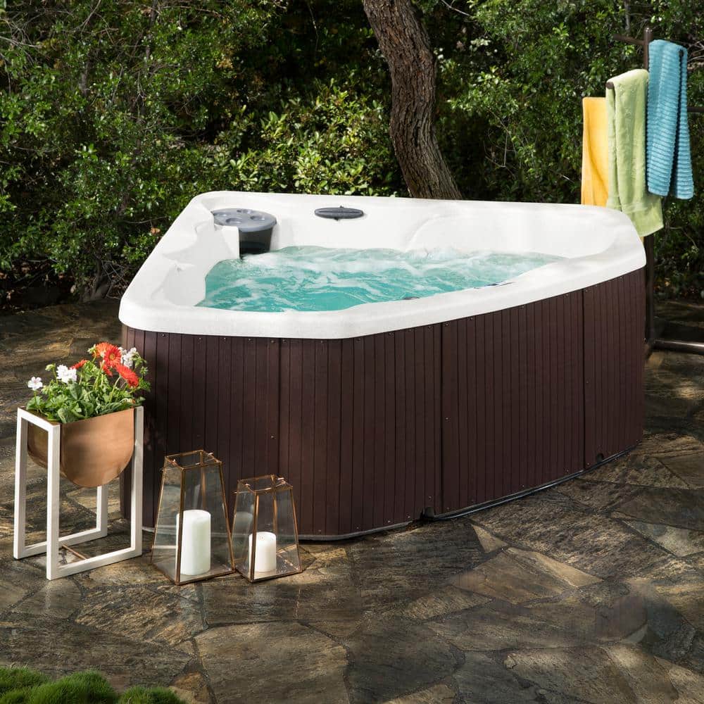 LS300 Plus 3-Person Brown and White Spa with 17 Jets