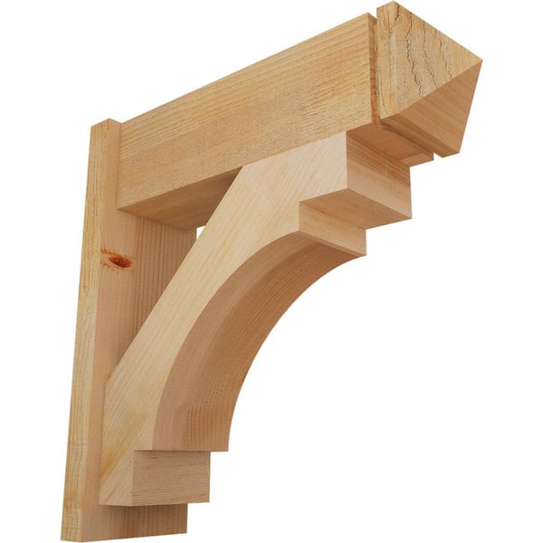 Ekena Millwork 8 in. x 26 in. x 26 in. Merced Arts and Crafts Rough Sawn Douglas Fir Outlooker