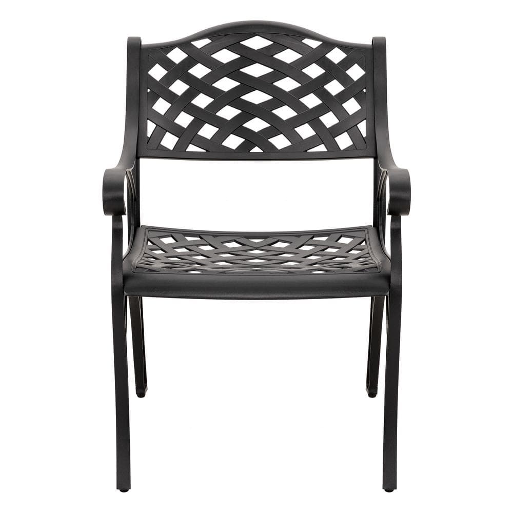 Black and Gold Speckled Cast Aluminum 6-Person Patio Dining Set