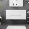 Boosicavelly 48 in. W x 19.5 in. D x 22.5 in. H Single Sink Wall-Mounted Bath Vanity in White with White Resin Top FZ83S-48W-W