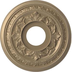 13 in. O.D. x 3-1/2 in. I.D. x 3/4 in. P Baltimore Thermoformed PVC Ceiling Medallion, Universal Metallic Champagne Mist