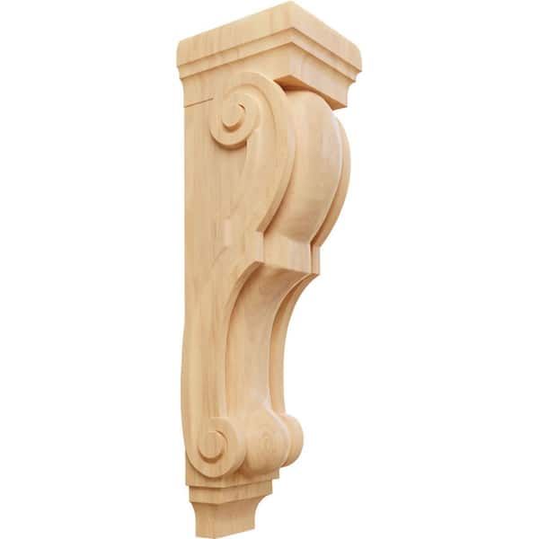 Ekena Millwork 10 in. x 9 in. x 34 in. Unfinished Wood Red Oak Super Jumbo Traditional Corbel
