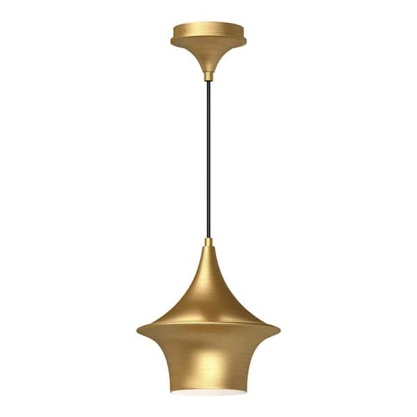 ALORA MOOD Emiko 9 in. 1 Light 60-Watt Brushed Gold Pendant Light