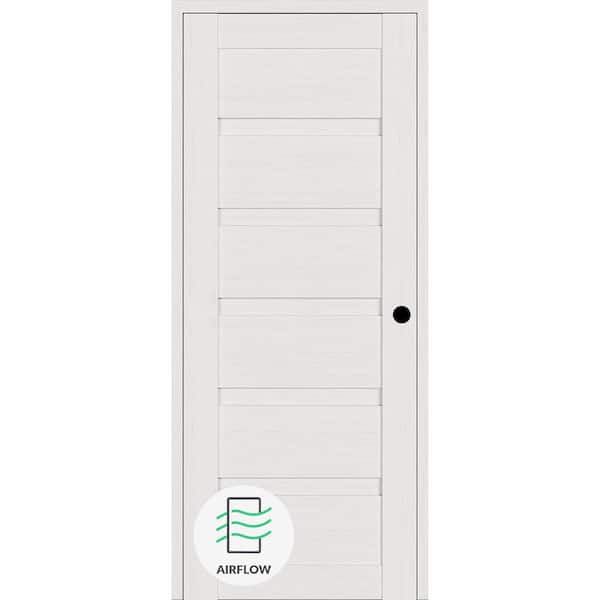 Belldinni Louver DIY-friendly 24 in. W. x 96 in. Left-Hand Bianco Noble Wood Composite Single Swing Interior Door