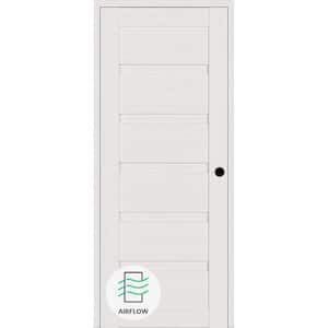 Louver DIY-Friendly 18 in. x 84 in. Left-Hand Bianco Noble Wood Composite Single Swing Interior Door