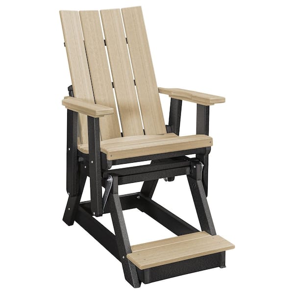 Brandon Series Black 27 in. 1 Person High Density Polyethylene Plastic Outdoor Balcony Height Glider
