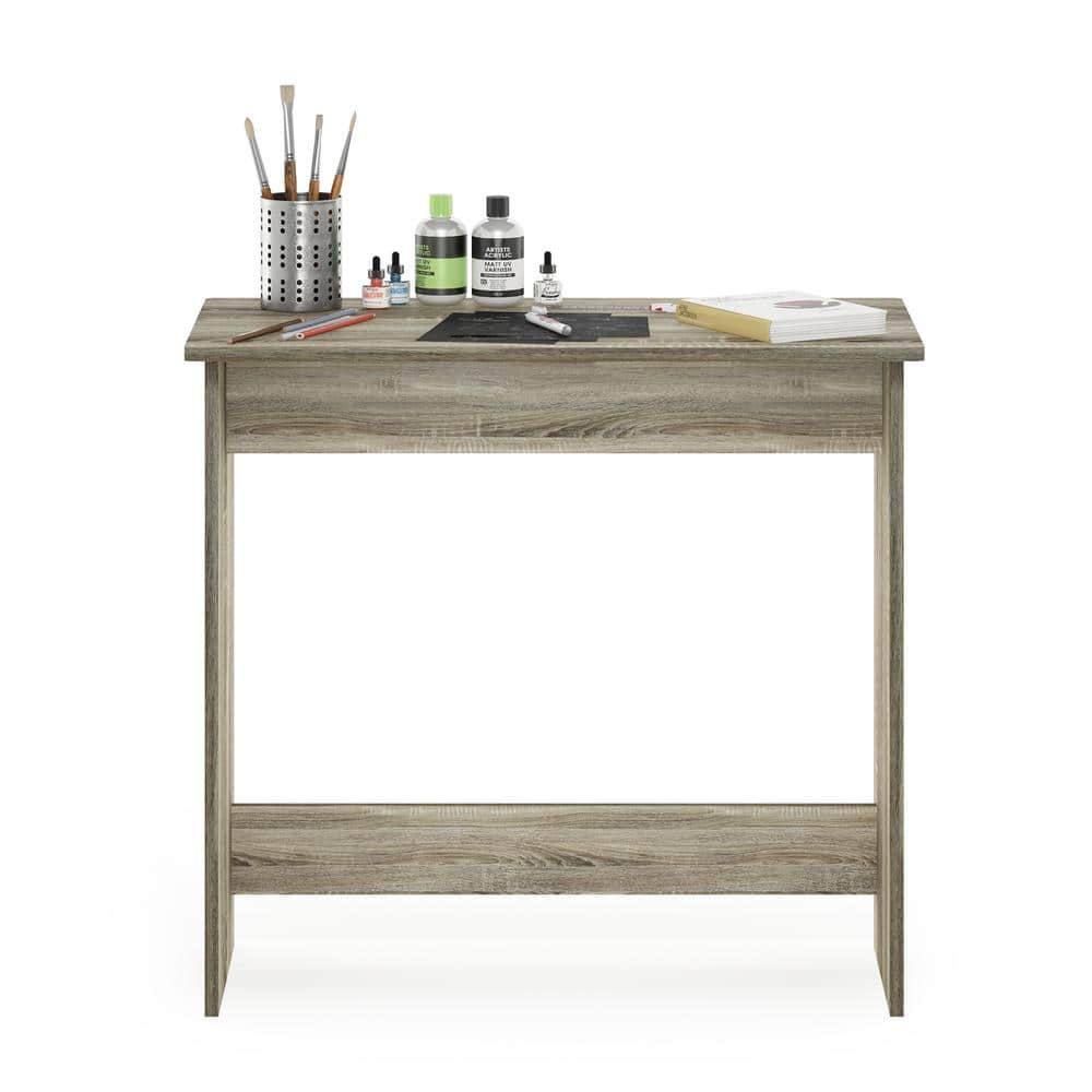 Gray Oak Rectangular Wood Computer Desk