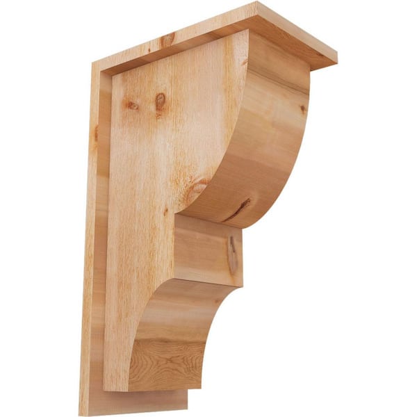 Ekena Millwork 8 in. x 12 in. x 20 in. Western Red Cedar Ridgewood Rough Sawn Corbel with Backplate