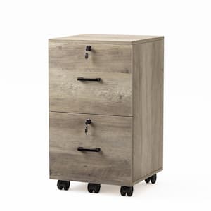 2-Drawers Washed Grey Engineered Wood 15.75 in. W Vertical File Cabinet