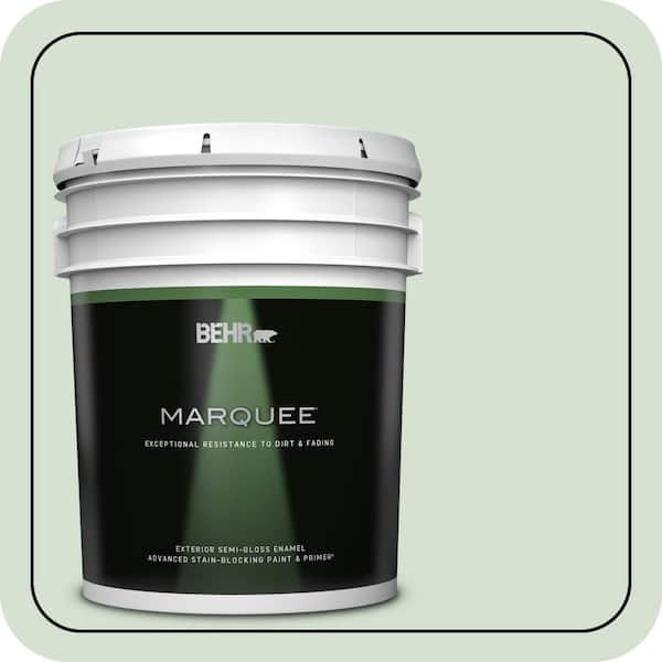BEHR MARQUEE 5 gal. #S400-2 Comforting Green Semi-Gloss Enamel Exterior Paint & Primer