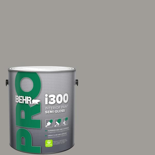 BEHR PRO 1 gal. #BNC-17 Casual Gray Semi-Gloss Interior Paint