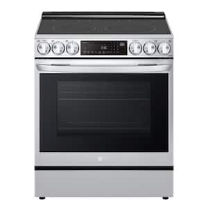 30 in. 6.3 cu. ft. 5 Elements Slide-In Electric Range in Print Proof Stainless Steel with Instaview, Air Fry and ProBake