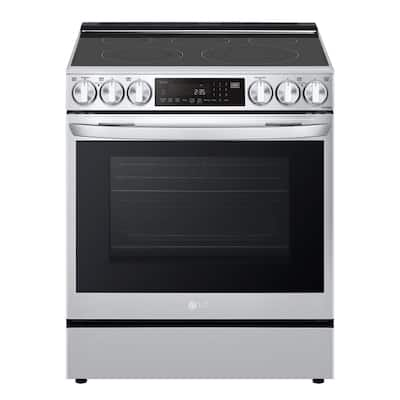 30 in. 6.3 cu. ft. 5 Burner Element Slide-In Electric Range in PrintProof Stainless Steel w/ Instaview, Air Fry, ProBake