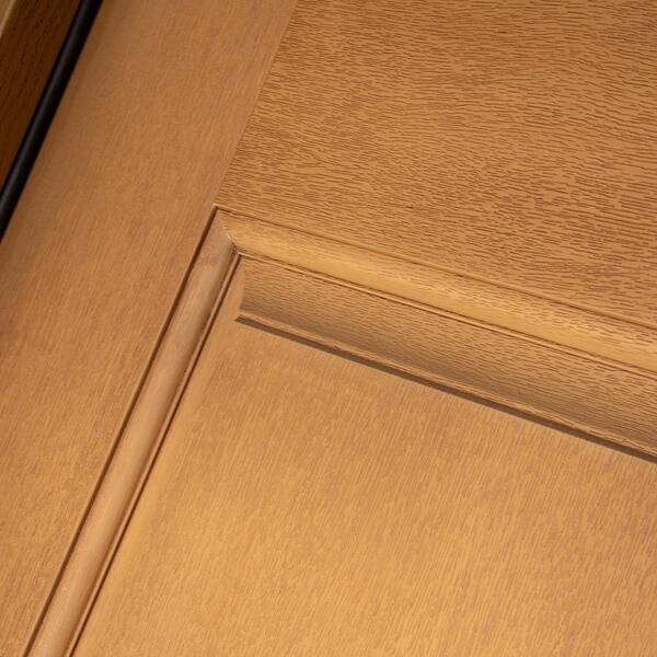 Steves & Sons Regency 36 in. x 80 in. 3/4 6-Lite Clear Glass RHOS Autumn Wheat Stain Mahogany Fiberglass Prehung Front Door