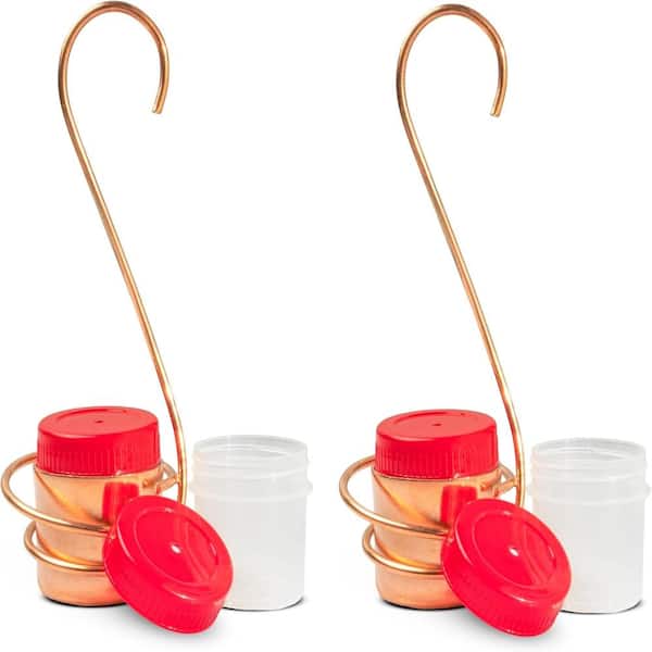Pure Copper Handcrafted Single Hanging Hummingbird Feeder, Pack of 2