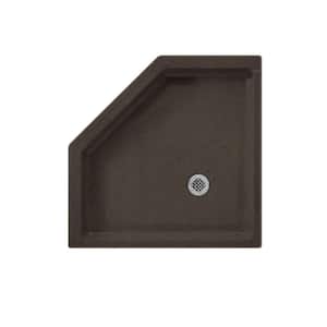 Swanstone 38 in. L x 38 in. W Corner Shower Pan Base with Center Drain in Canyon