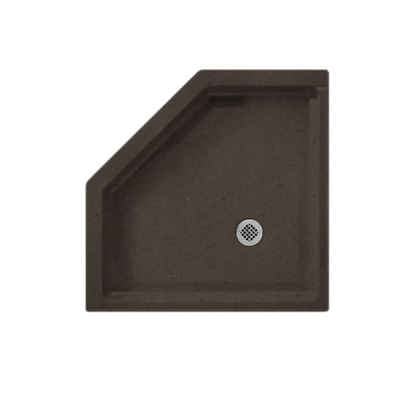 Swan 38 in. L x 38 in. W Corner Shower Pan Base with Center Drain in Canyon