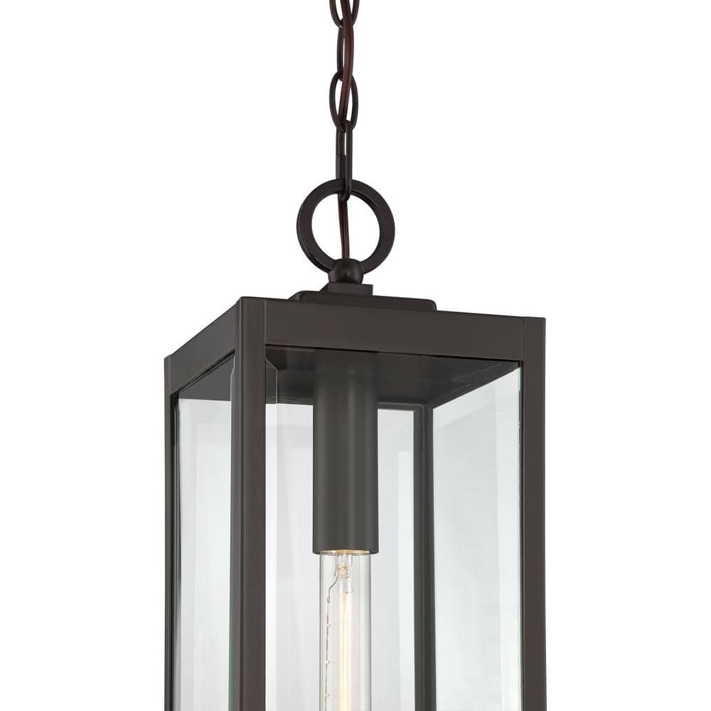 Westover Transitional Western Bronze Mini Pendant with Clear Glass