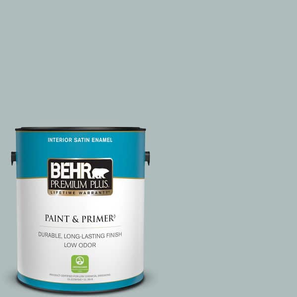 BEHR PREMIUM PLUS 1 gal. Home Decorators Collection #HDC-CT-26 Watery Satin Enamel Low Odor Interior Paint & Primer